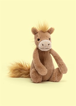 <ul>    <li>This little guy is always horsing around!</li>    <li>The Bashful Pony by Jellycat is a beautiful soft toy and a great gift for any horse lover.</li>    <li>With a silky caramel coat, peachy muzzle and soft, tufty mane and tail, this fabulous foal is always ready to jump and play but also gives a great bedtime cuddle.</li>    <li>Dimensions: 18cm high, 9cm wide (Small)</li></ul>